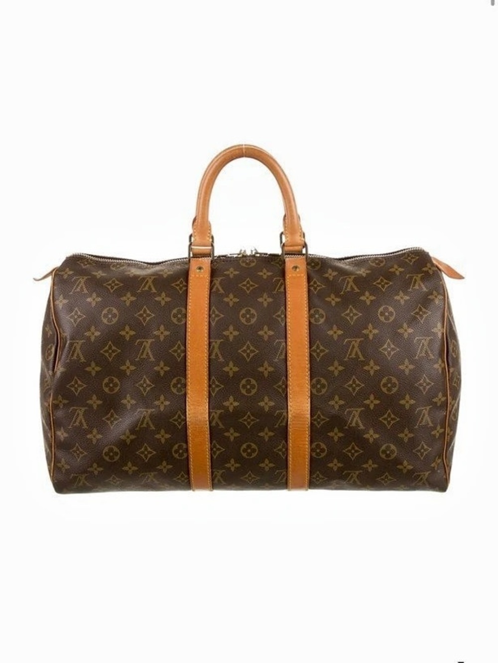 Louis Vuitton Monogram Keepall 45 Monogram Travel Bag Brown